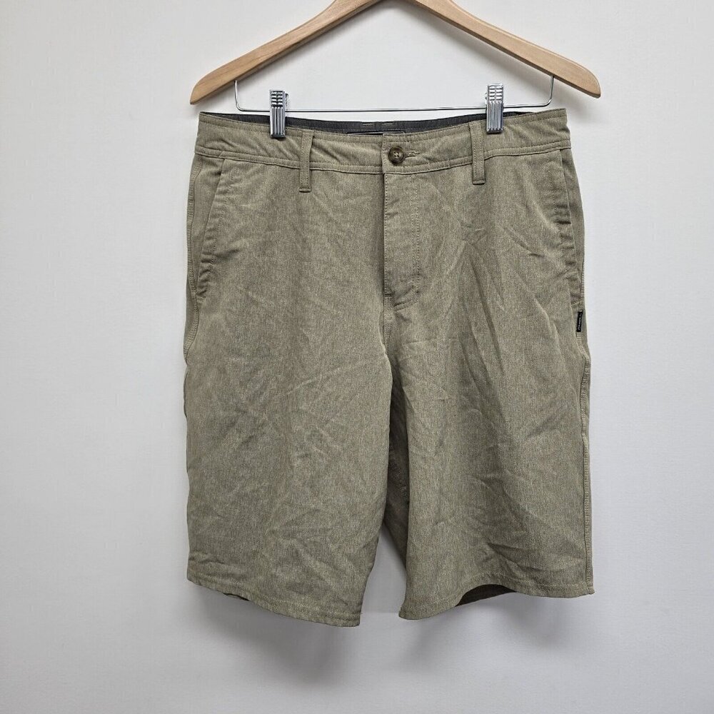 Oneill Performance Hybrid Shorts Mens 32 Tan Chino Stretch Flat Front Surf Brand